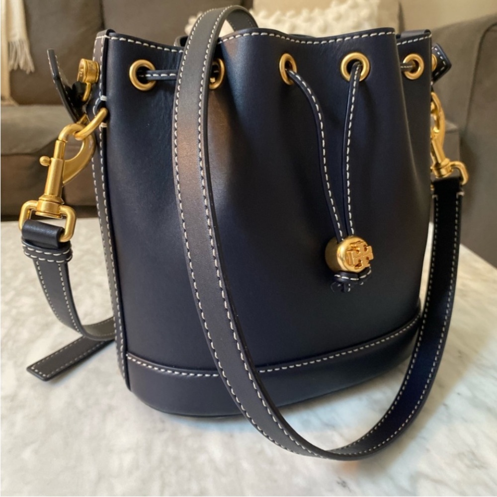 Tory Burch T Monogram Leather
Bucket Bag